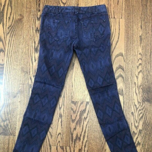 Free People Multi-Color Pattern Skinny Jeans Mid-Rise Colored Wash 28 x 30 - Picture 3 of 5